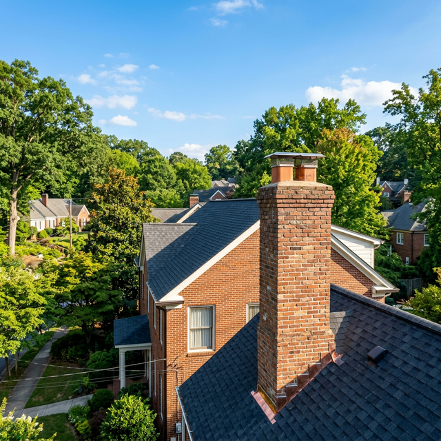 Brick chimney on an Atlanta home